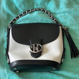 New Michael Kors Collection Black/white shoulder purse